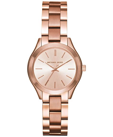 michael kors mini slim runway stainless steel bracelet three-hand watch|Michael Kors runway.